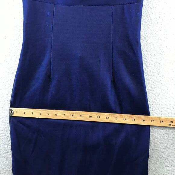 Vintage Morgan & Co Blue Slip Dress Y2K Formal Gown size 3/4 - Picture 8 of 13